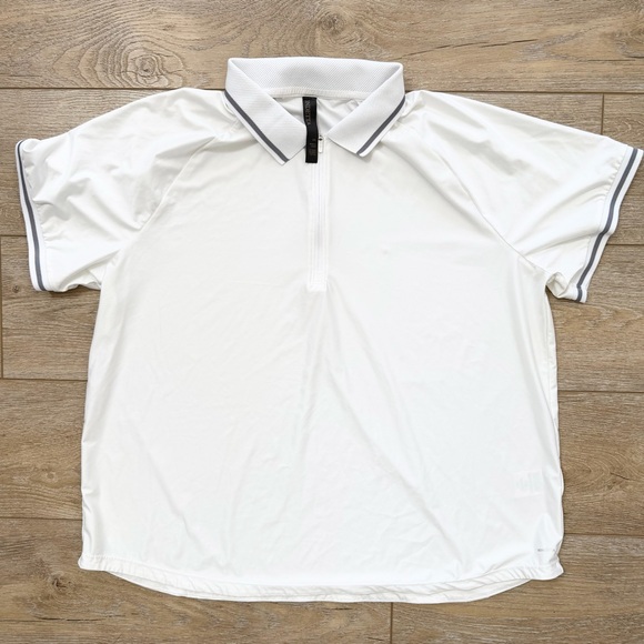 Mondetta Women's Active 1/4-Zip Short Sleeve Mesh Polo Shirt White Sz XXL Golf - Picture 3 of 9